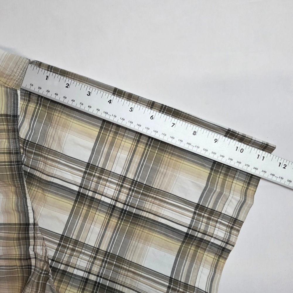 Carhartt Pearl Snap Western Shirt S146LDN Mens L Tan Plaid - Picture 4 of 8